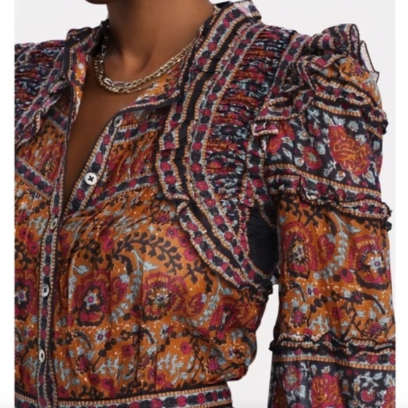 SEA New York Rosita Ruffle Cotton Paisley Romper | Size 0 | NWT - Picture 2 of 16